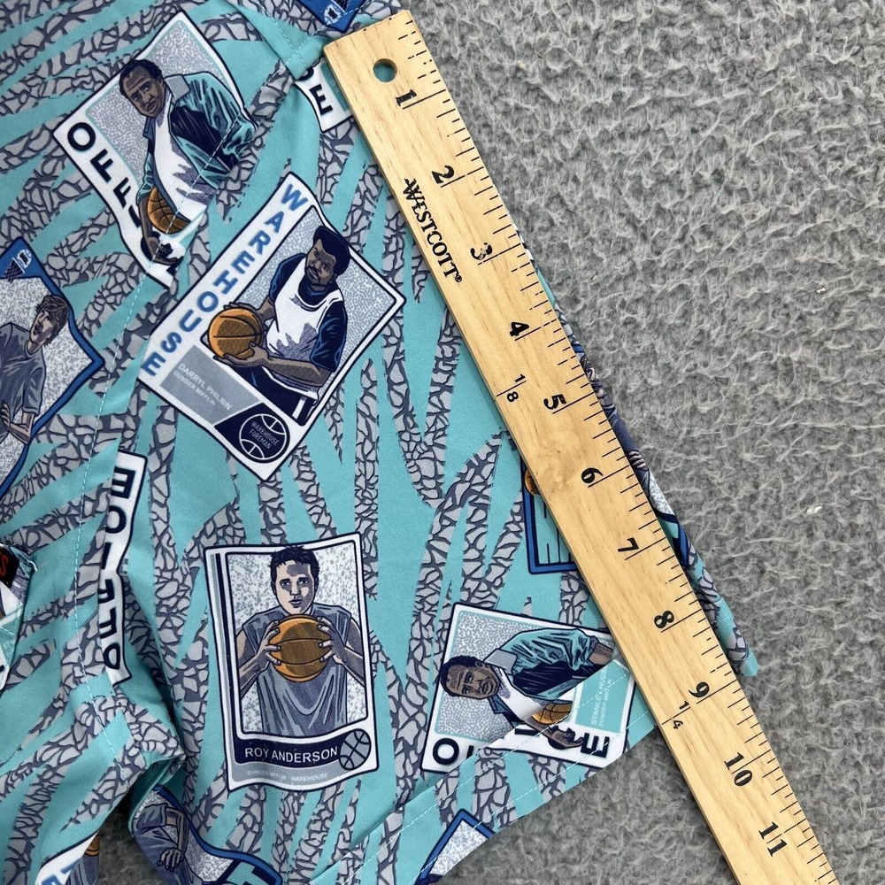 RSVLTS Shirt THE OFFICE Men's Small Blue Short Sleeve Button Up Basketball Cards - Picture 9 of 15